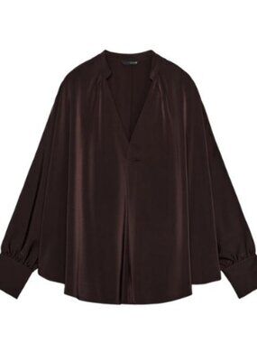 SATIN EFFECT CAPE SLEEVE BLOUSE